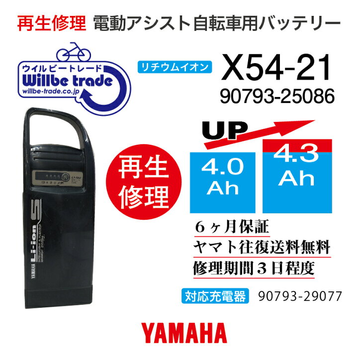 楽天市場】【即納・YAMAHAヤマハ 電動自転車バッテリー X54-21 (4.0 