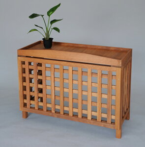 室外機カバー匠 縦横格子(色:チーク)【大型 天然木製 おしゃれ 日よけ エアコンカバー ベラン 日本製 送料無料 】