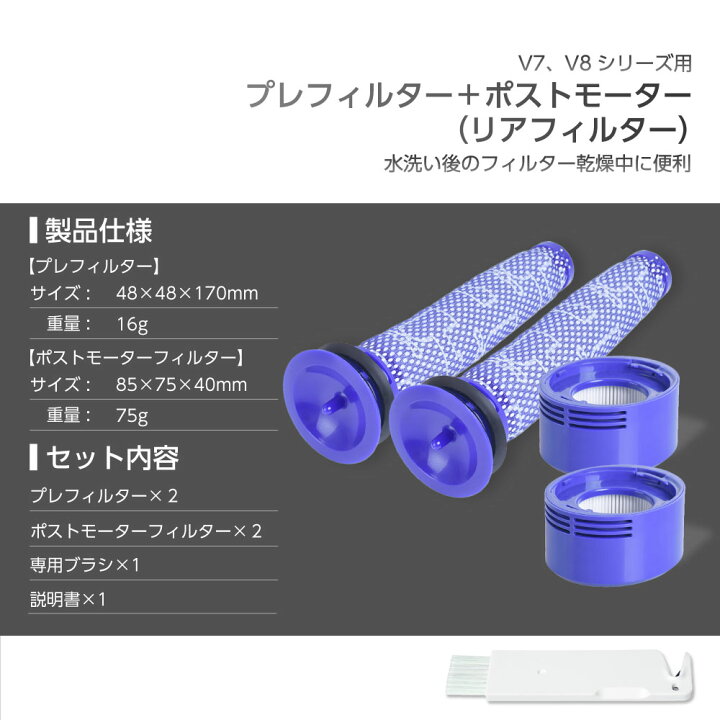 楽天市場】ダイソン用 フィルター 掃除機 SV10,SV11,HH11 (V7,V8 
