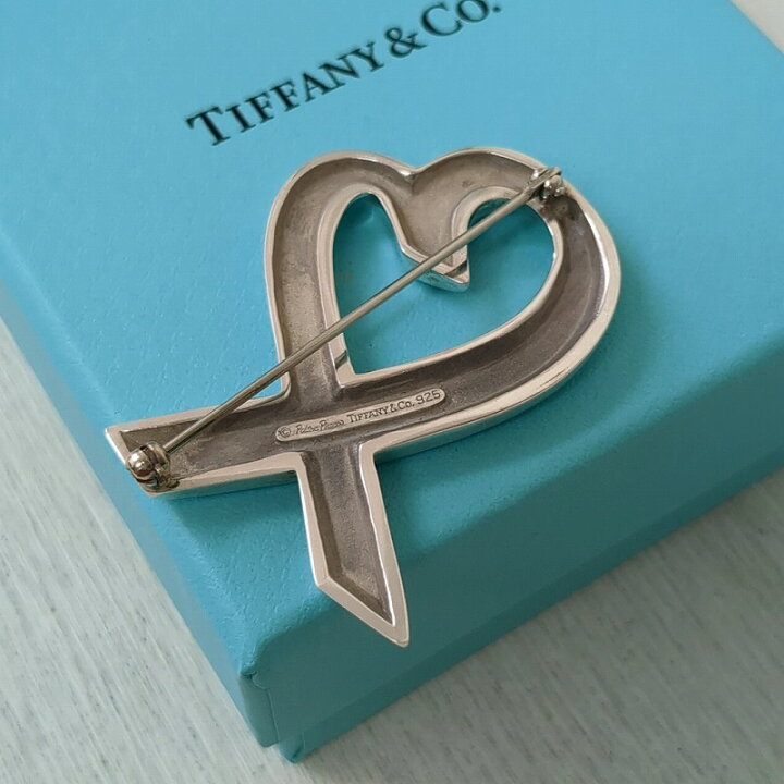 楽天市場】Tiffany & Co. ティファニー ラビング ハート ブローチ 