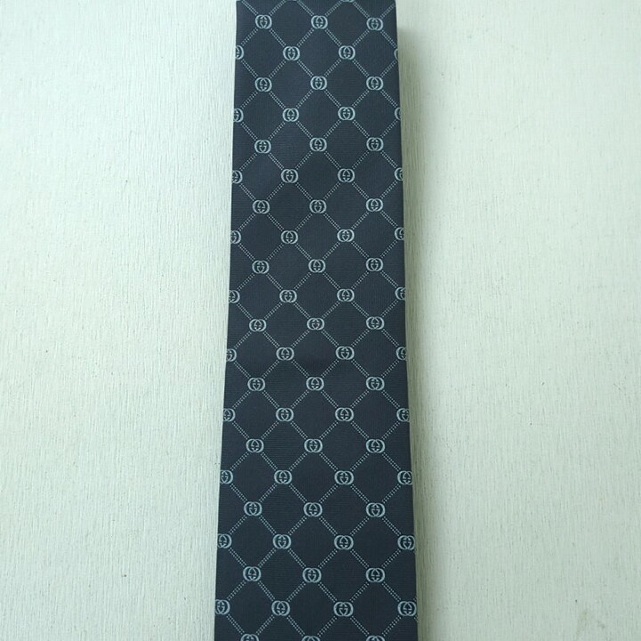 楽天市場】GUCCI グッチ GG柄 100% シルク ネクタイ グレー系 
