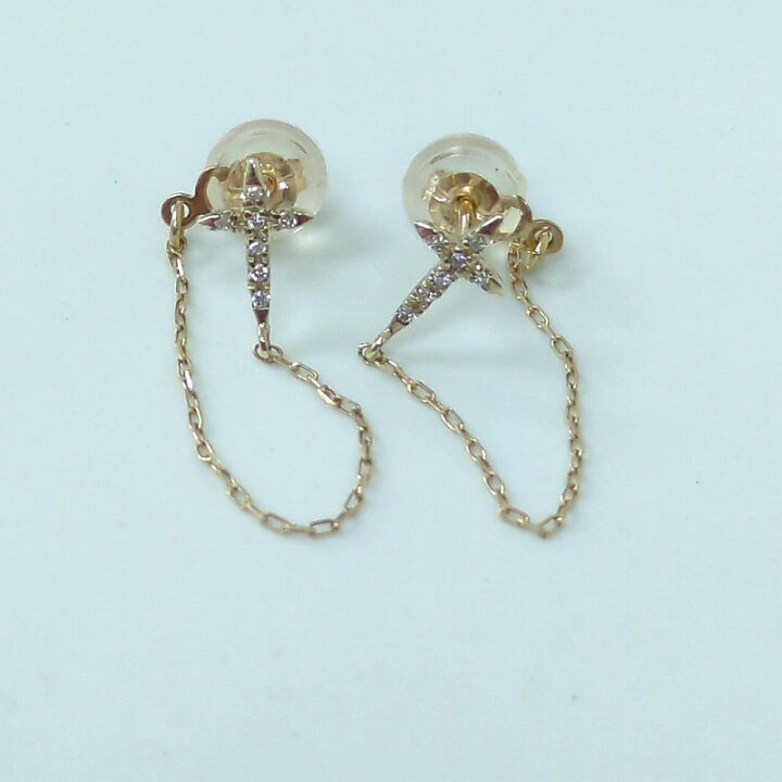 楽天市場】Lilas リラ K10 0.01ct ダイヤモンド クロス ピアス 