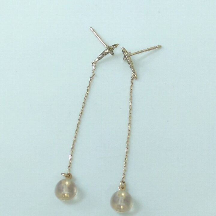 楽天市場】Lilas リラ K10 0.01ct ダイヤモンド クロス ピアス 