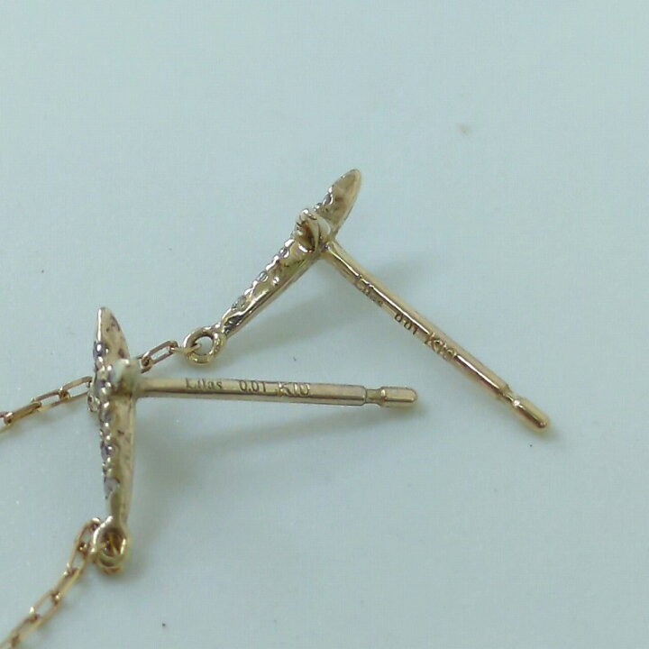 楽天市場】Lilas リラ K10 0.01ct ダイヤモンド クロス ピアス 
