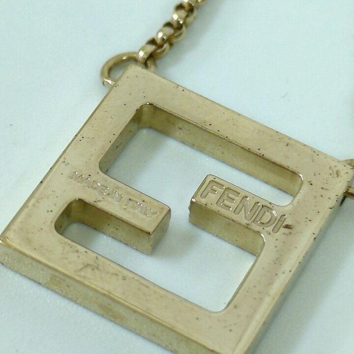 楽天市場】FENDI フェンディ ロゴ スクエア ネックレス ゴールド 