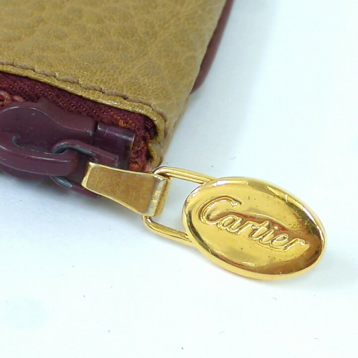 楽天市場】Cartier カルティエ チェーン ポーチ マスタード ボルドー 