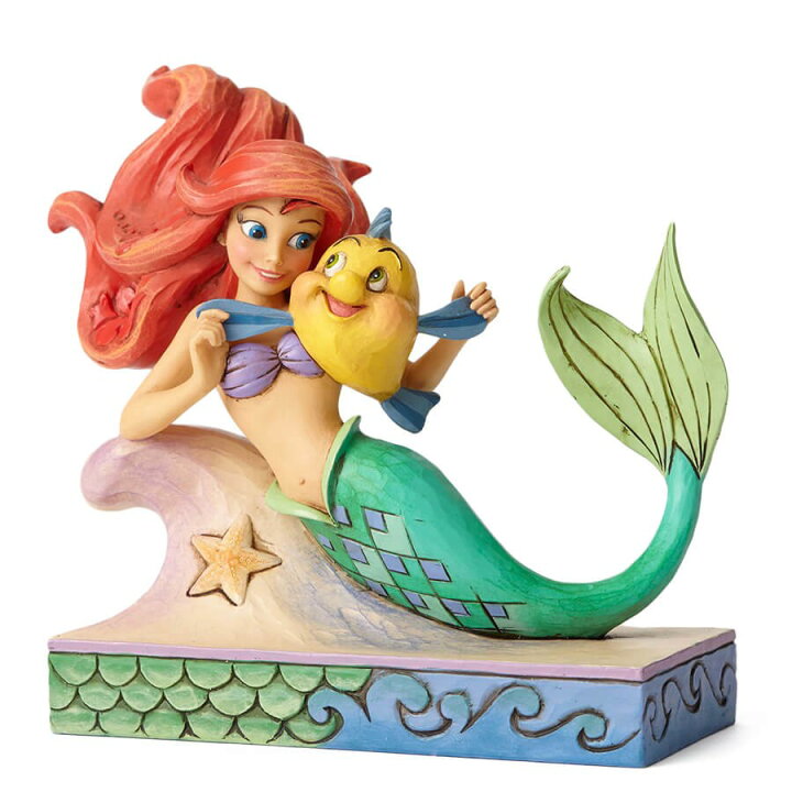 楽天市場 スーパーsale割引 アリエル フランダー 13 3cm リトルマーメイド 人魚姫 ディズニー フィギュア 大人向け 人形 置物 ジムショア グッズ Ariel With Flounder ジム ショア ディズニー トラディションズ トラディション Jim Shore Disney Traditions 正規