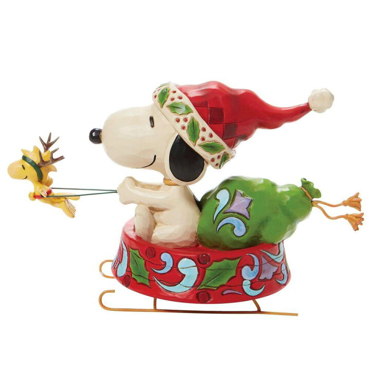 楽天市場 サンタ スヌーピー ドッグボウル そり 13 9cm ウッドストック Santa Snoopy In Dog Bowl Sled ジム ショア ピーナッツ Jim Shore ウィローツリー専門店ドナティオ