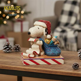 スヌーピー サンタ プレゼント 9.2cm クリスマス | ジムショア ピーナッツ グッズ フィギュア 人形 置物 彫刻 Jim Shore 正規輸入品