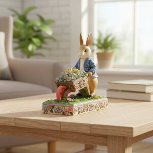 ピーターラビット 手押し車 15.5cm | ジムショア グッズ フィギュア 人形 置物 彫刻 ビアトリクス・ポター Jim Shore 正規輸入品