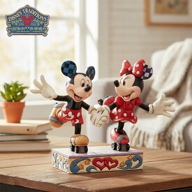 ミッキー&ミニー ローラースケート 14cm | ディズニー トラディションズ ジムショア グッズ フィギュア 人形 置物 彫刻 Jim Shore 正規輸入品