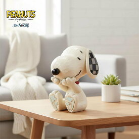 スヌーピー 笑顔 ミニ 7cm | ジムショア ピーナッツ グッズ フィギュア 人形 置物 彫刻 Jim Shore 正規輸入品