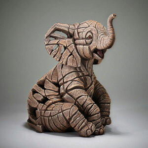 Edge Elephant Calf 幅22.8x奥行16x25.4(cm) 子象ぞう | エッジ 彫刻 置物 オブジェ フィギュア 動物 大きい リアル アート マット・バックリー 正規輸入品
