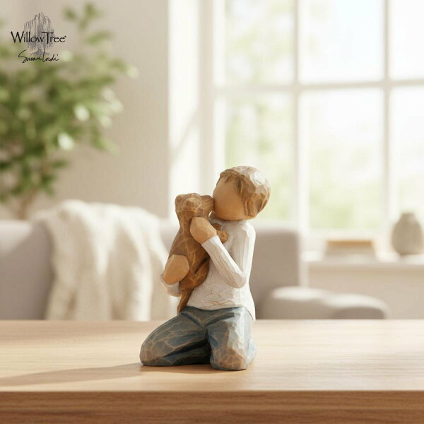 ウィローツリー彫像 Kindness (Boy) - 優しさ 8cm いぬ 子供 少年 | おしゃれ 置物 彫刻 人形 インテリア スーザン･ローディ 正規輸入品