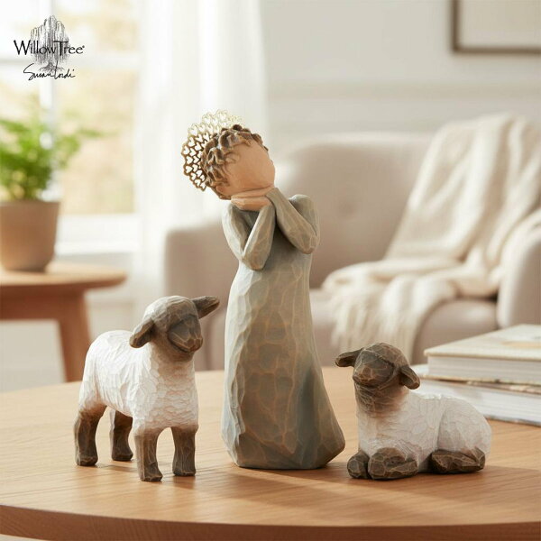 ウィローツリー Little Shepherdess - 小さな羊飼い 12.5cm | キリスト 降誕セット 馬小屋セット ナティビティ プレゼピオ 置物 彫刻 人形 インテリア スーザン･ローディ 正規輸入品