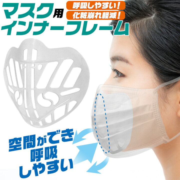 楽天市場】【送料無料】マスク用インナーフレーム5個セット 呼吸し 