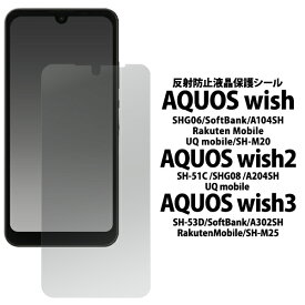 送料無料 AQUOS wish SHG06 / A103SH / A104SH / SH-M20 / AQUOS wish2 wish3用 反射防止液晶保護シール クリーナークロス 液晶保護フィルム シート スクリーンガード 液晶画面保護 アクオスウィッシュ つやなし マット uqモバイル au ソフトバンク Yモバイル 楽天モバイル