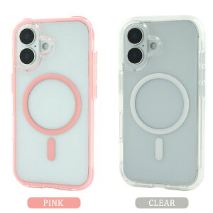 送料無料【 iPhone 16 シリーズ用 MagSafe対応 耐衝撃クリアケース 】iPhone16 / iPhone16 Plus / iPhone16Pro / iPhone16 Pro Maxケース アイフォン16プラス プロマックス カバー アイホン16 ソフトケース ハードケ