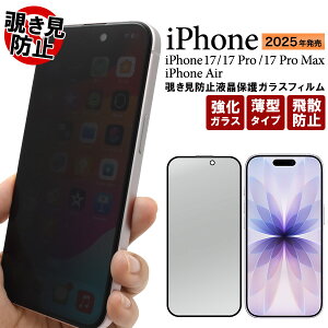 送料無料 iPhone 17 / iPhone17Pro / iPhone17 Pro Max / iPhone Air用 覗き見防止液晶保護ガラスフィルム 液晶画面保護シート アイフォン17 プロ マックス エアー 液晶保護シート 保護フィルム シール アイ