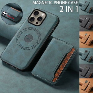 �P�[�X ���̎�magsafe �ziPhone16 16pro �y2in1 15pro 16plus �P�[�X iPhone15 15proma 15plus magsafe�Ή� �J�[�h���[ 16promax