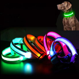 光る首輪 犬用 散歩 夜 ライト LED 明るい USB充電式 サイズ調整可能 ペット 犬 光る首輪 安全反射光 夜 ペット首輪 軽量 小型犬 中型犬 大型犬 軽量設計 ペット用品