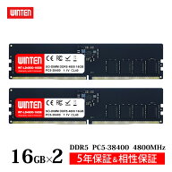 WINTEN デスクトップPC用 メモリ DDR5 4800 PC5-38400 32GB (16GB x 2枚) 288Pin CL40 1.1V DIMM 【5年保…