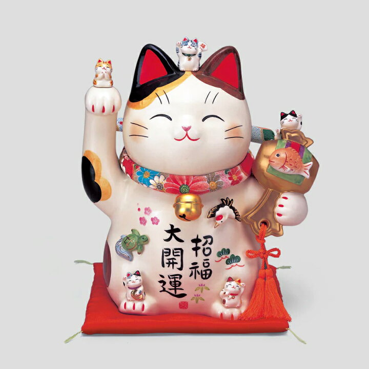 楽天市場】招き猫 置物 陶器 縁起物 猫 飾り物 インテリア プレゼント 