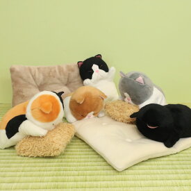 ぼうみたいなねこ ぬいぐるみ うつぶせ 猫 内藤デザイン研究所 送料別 子猫 動物 どうぶつ かわいい キッズ 誕生日 プレゼント 女の子 男の子 おもちゃ ギフト 子供 白 黒 グレー 茶色 みけねこ 毛質 やわらかい 母の日
