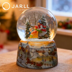 【期間限定 P10倍】【JARLL】スノードーム ファミリースケート 高級 オルゴール（ぜんまい式）クリスマス プレゼント 結婚祝い 誕生日 インテリア 置物 スノーグローブ HX1234 5427