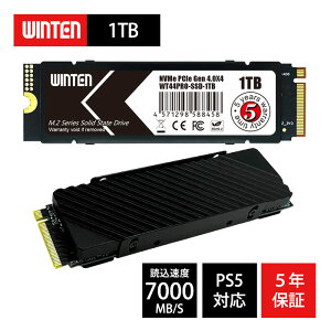 WINTEN M.2 SSD 1TB M.2 2280 PCIe Gen4x4 NVMe y5Nۏ  q[gVNtz WT44PRO-SSD-1TB PS5mFς Q[~O  3D NANDtbV Жʎ M Key {pbP[W  ۏ؏t
