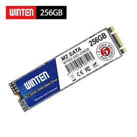 WINTEN SSD M.2 256GB【5年保証 ドライバー付】M.2 2280 SATA 3D NANDフラッシュ搭載 最大転送速度500MB/s 片面実装 B&M Key 日本語パッケージ 説明書 保証書付き エラー訂正機能 省電力 衝撃に強い 内蔵型SSD WTM2-SSD-256GB 6084