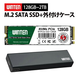【外付けケースセット】WINTEN SSD M.2 NVMe 1～2TB 128～512GB【5年保証】NVMe PCIe Gen3x4 M.2 2280 3D NAND搭載 最大転送速度2000MB/s以上 片面実装 M Key エラー訂正機能 省電力 衝撃に強い WTPCIeU