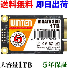 SSD mSATA 1TB【5年保証 即日出荷 送料無料】WTMSATA-SSD-1TB mSATA SATA 3D NANDフラッシュ搭載 日本語パッケージ 説明書 保証書付き エラー訂正機能 省電力 衝撃に強い 内蔵型SSD 6128