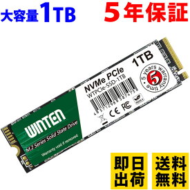 SSD M.2 1TB【5年保証 即日出荷 送料無料 ドライバー付】WTPCIe-SSD-1TB NVMe PCIe Gen3x4 M.2 2280 3D NANDフラッシュ搭載 片面実装 M Key 日本語パッケージ 説明書 保証書付き エラー訂正機能 省電力 衝撃に強い m2 内蔵型SSD 6089