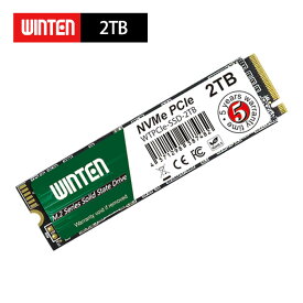 WINTEN SSD M.2 2TB【5年保証 送料無料 】NVMe PCIe Gen3x4 M.2 2280 3D NANDフラッシュ搭載 最大転送速度7400MB/s 片面実装 M Key 日本語パッケージ エラー訂正機能 省電力 衝撃に強い m2 内蔵型SSD WTPCIe-SSD-2TB 6090