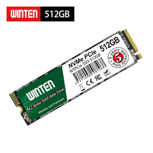 WINTEN SSD M.2 512GBy5Nۏ؁zNVMe PCIe Gen3x4 M.2 2280 3D NANDtbV ő]x3100MB/s Жʎ M Key {pbP[W G[@\ ȓd Ռɋ m2 ^SSD WTPCIe-SSD-512GB 6088