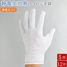 制電手袋 静電気防止 手袋 5双 12双 導電糸入り ナイロン マチ付き 立体縫製 薄手 白手袋 白 品質管理用 品質管理用手袋 作業手袋 作業 制電 静電気対策 カメラ 写真 レンズ 運搬 検品 ss s m l ll 2l 男性用 女性用 メンズ レディース おしゃれ