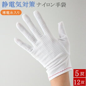 制電手袋 静電気防止 手袋 5双 12双 導電糸入り ナイロン マチ付き 立体縫製 薄手 白手袋 白 品質管理用 品質管理用手袋 作業手袋 作業 制電 静電気対策 カメラ 写真 レンズ 運搬 検品 ss s m l ll 2l 男性用 女性用 メンズ レディース おしゃれ