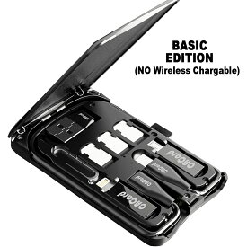 マルチケーブル カードサイズで6種類の接続ケーブルに対応 SIM収納 スマホスタンド USB TYPE-A/TYPE-C/TYPT-C/microUSB/Lightning (BASIC) 送料無料