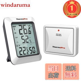 【送料無料】【楽天ランキング1位獲得】ThermoProサーモプロ 湿度計 温湿度計ワイヤレス 室外 室内温度計 最高最低温湿度値表示 高精度 LCD大液晶画面 置き掛け両用タイプ マグネット付 TP-60S