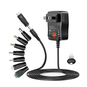 yzPOWSEED 12W }`d ACA_v^[ 3V 4.5V 5V 6V 7.5V 9V 12V joT ƒp1000mAd LEDXgbv [^[ Xs[J[ ^ubgpA_v^ 5.5*2.1mm DCWbN ϊ Type-Ct