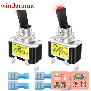 yzKiligen bJ[CgtgOXCb` 2 12V 30A ϋv [VOJ[   SPST I/It gOXCb` LED C~l[V 12mm TCY ()