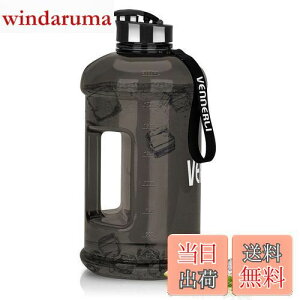 【送料無料】VENNERLI ハーフガロン 水筒 2.2L ラージ スポーツ用 ウォーターボトル ハンドル付き 74オンス ビスフェノール-A不使用 繰り返し利用可能 プラスチック製 水差し 漏れ防止 水分補給
