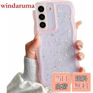 【送料無料】QLTYPRI Galaxy S22 ケース クリア TPU カバー ウェーブ おしゃれ 韓国 可愛い ウェーブ グリッター 透明 薄型 軽量 耐衝撃 滑り止め (SC-51C / SCG13) スマホケース ワイヤレス充電対応 ス