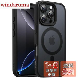 yzJETech iPhone 16 Pro 6.3C`p }Olbg P[X MagSafeɑΉ ̃}bgw ^ ϏՌ Jo[ (ubN)