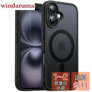 yzJETech iPhone 16 6.1C`p }Olbg P[X MagSafeɑΉ ̃}bgw ^ ϏՌ Jo[ (ubN)