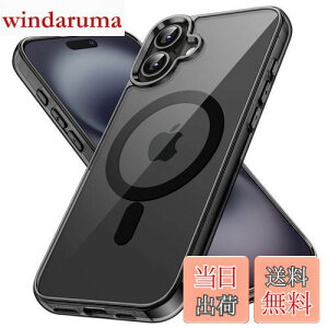 yzJETech iPhone 16 6.1C`p }Olbg P[X MagSafeΉ Ռz op[Jo[ h~ NAobN (ubN)