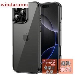 yzJETech iPhone 16 Pro 6.3C`p P[X ΂݂Ȃ Ռz op[Jo[ h~ NAobN (ubN)