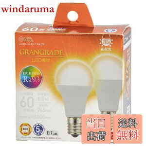 �y���������z�I�[���d�@ LED�d�����` E17 60�`����/60W���� �d���F Ra93�����F �����Ή� �f�M�ގ{�H���Ή� �~�j�N���v�g���` 2�� LDA6L-G-E17 RA 2P 06-5566 OHM