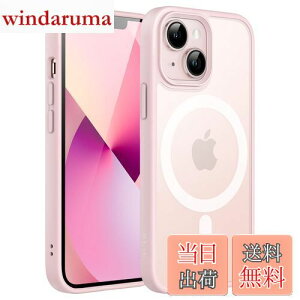 【送料無料】JEDirect iPhone 13 mini 5.4インチ用 マグネット ケース MagSafeに対応 半透明のマット背面 薄型 耐衝撃 カバー (ピンク)